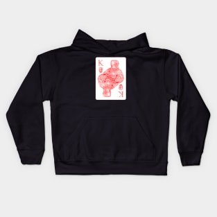 King of welder playing card red scribble art Kids Hoodie